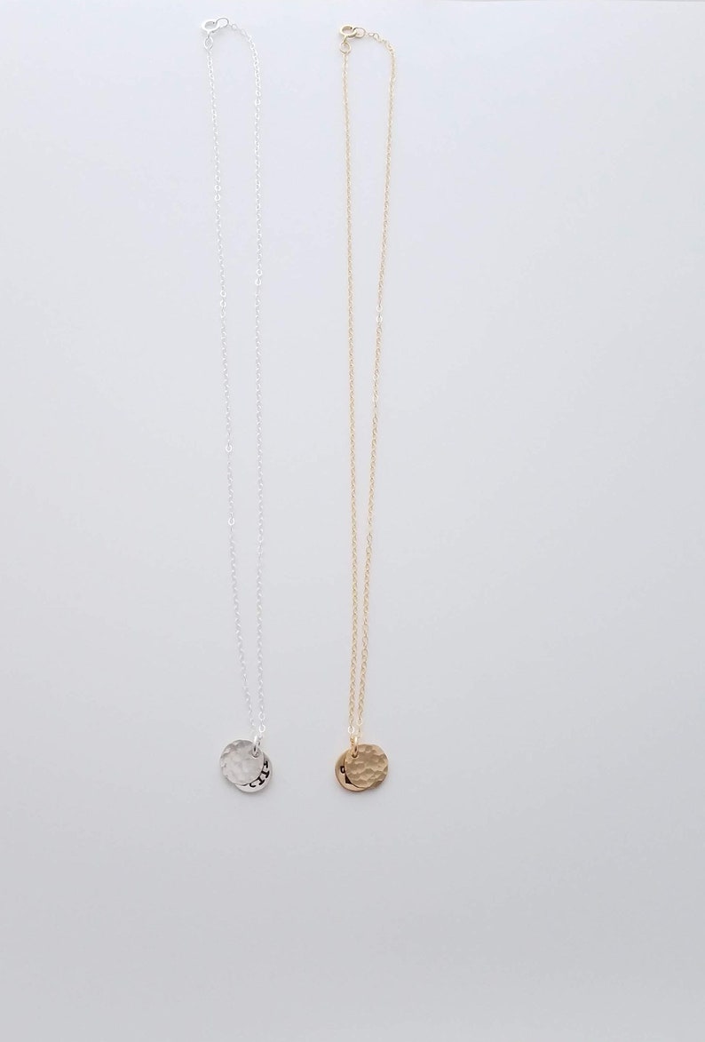 Hidden Message Necklace | Personalized Discs | Sterling Silver or 14k Gold Fill