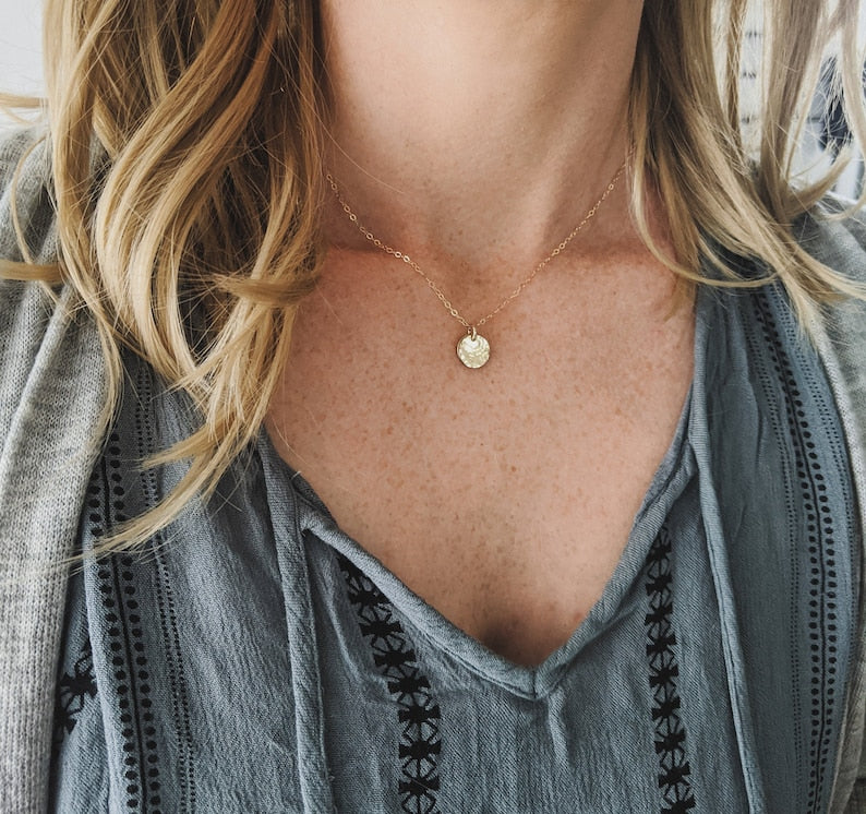 Hidden Message Necklace | Personalized Discs | Sterling Silver or 14k Gold Fill