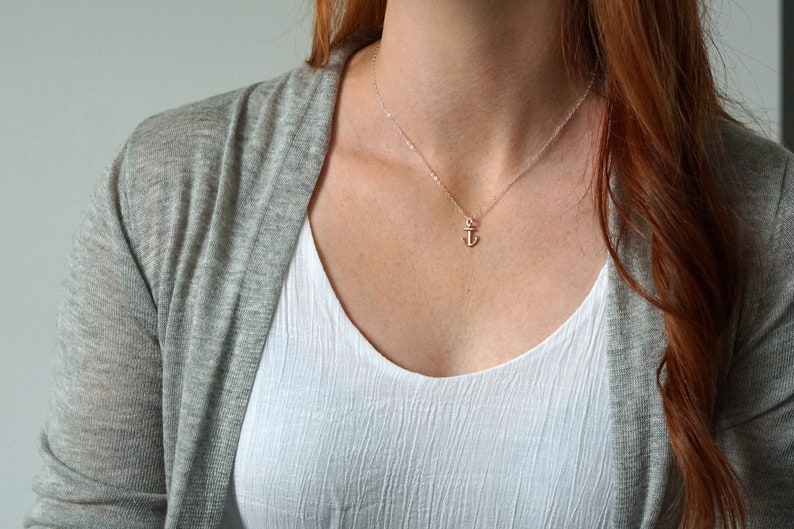 Motivational Necklace, Silver Anchor Necklace