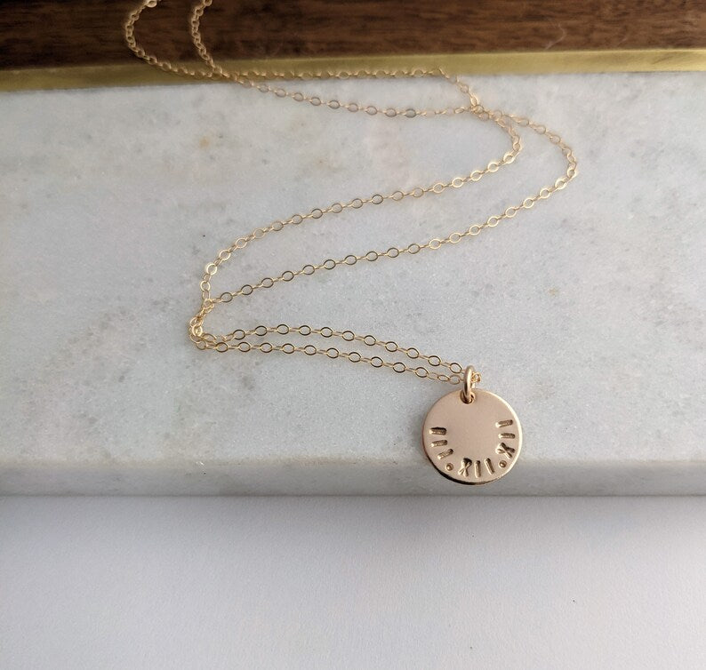 Roman Numeral Birthdate Necklace | Personalized Necklace | Gift for New Moms