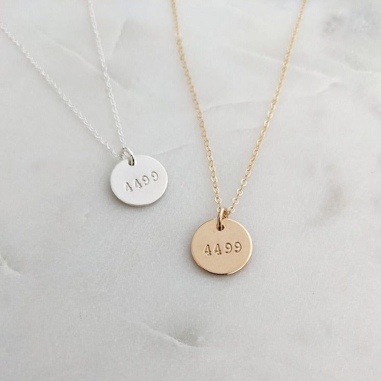 custom charm necklace with number