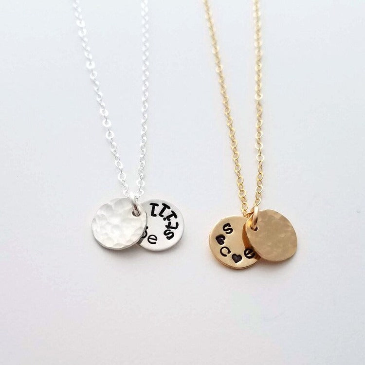hidden message initial necklace sterling silver or 14k gold fill