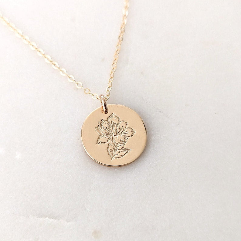 magnolia charm necklace