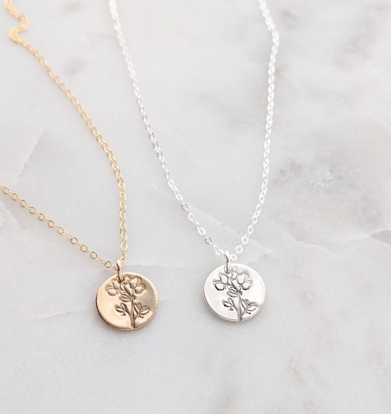 Sweet Pea Flower Necklace | Sterling Silver or 14k Gold Fill