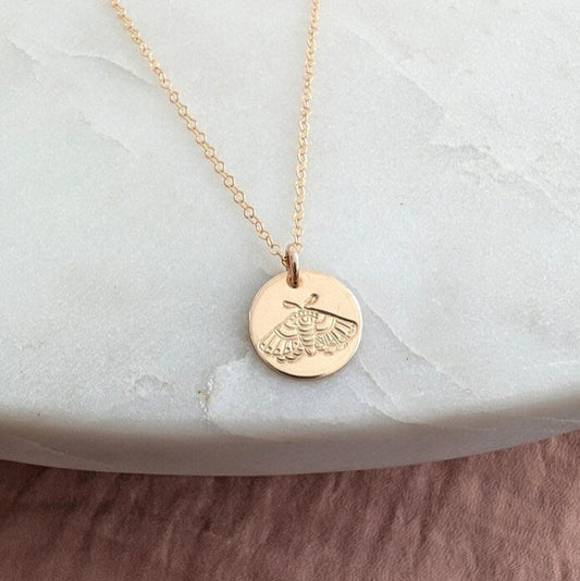 Luna Moth Necklace: Sterling Silver or 14k Gold Fill Celestial Jewelry