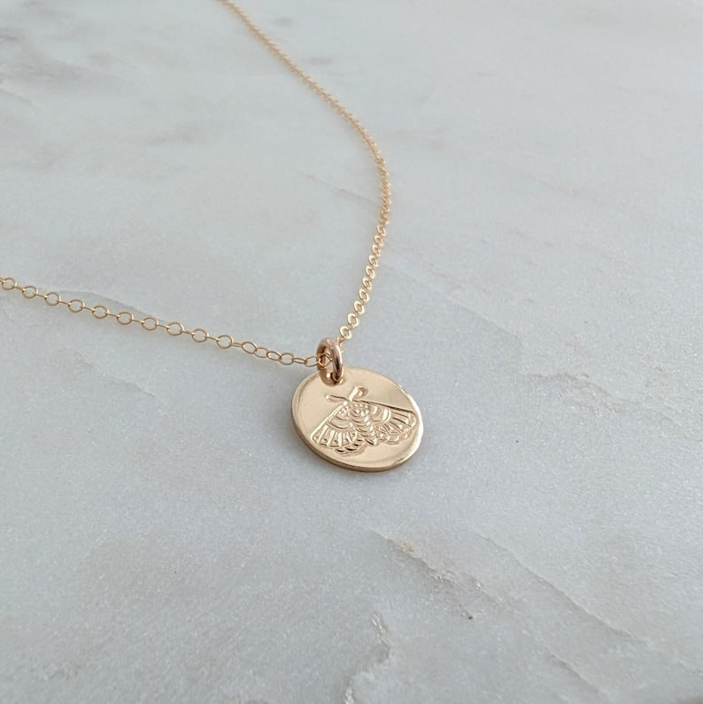 Luna Moth Necklace: Sterling Silver or 14k Gold Fill Celestial Jewelry