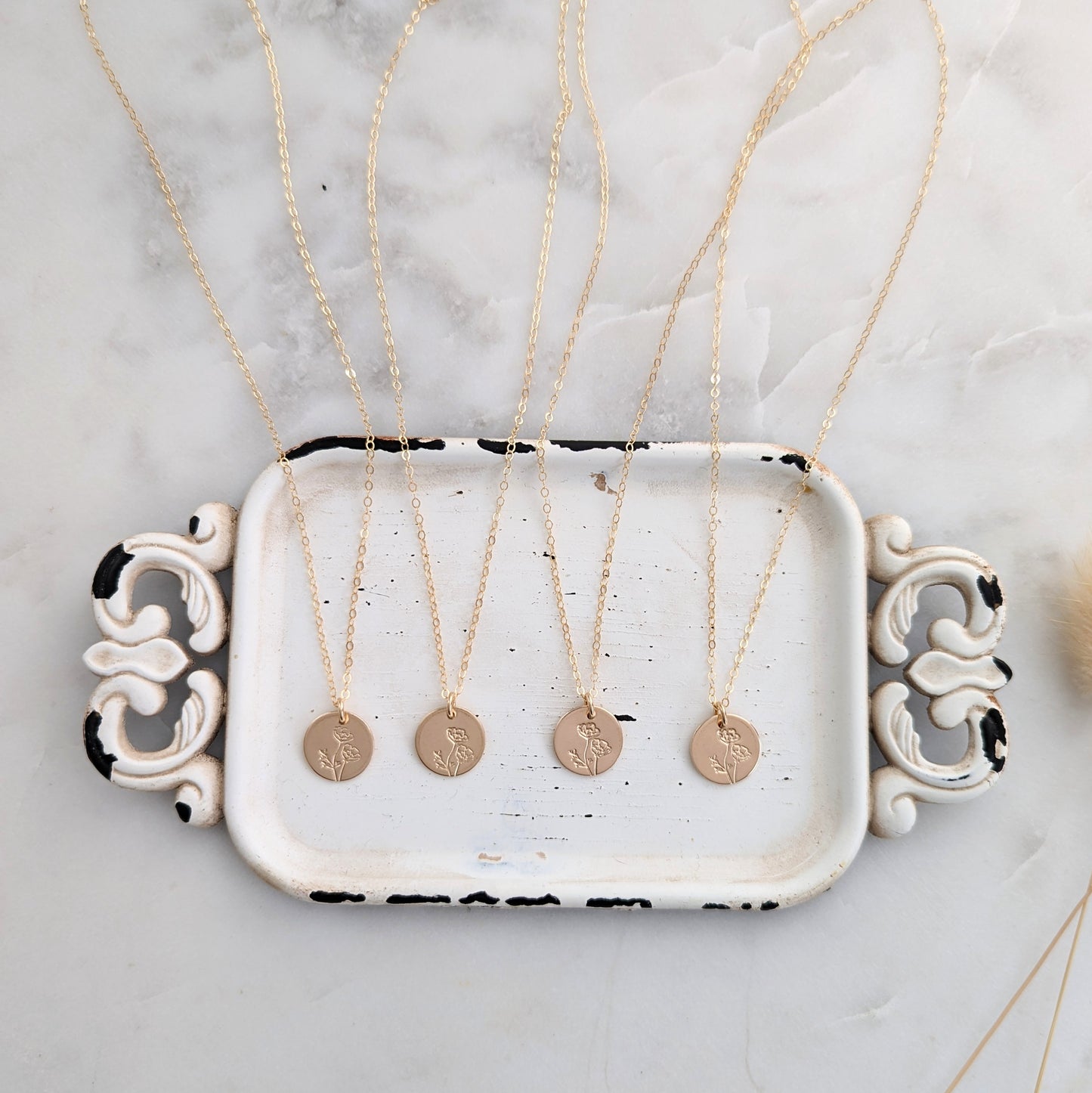 Poppy Flower Necklace | Gold Fill or Sterling Silver