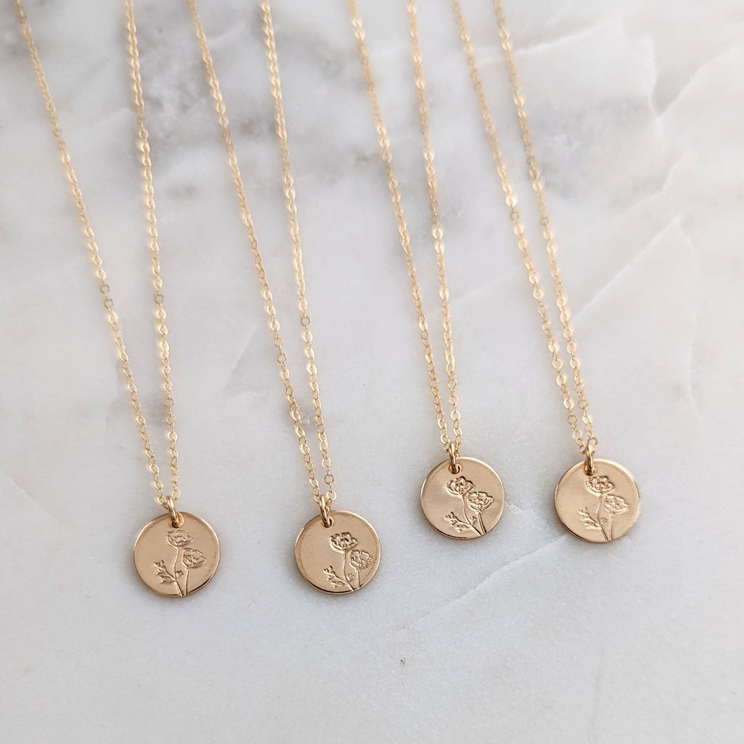 Poppy Flower Necklace | Gold Fill or Sterling Silver