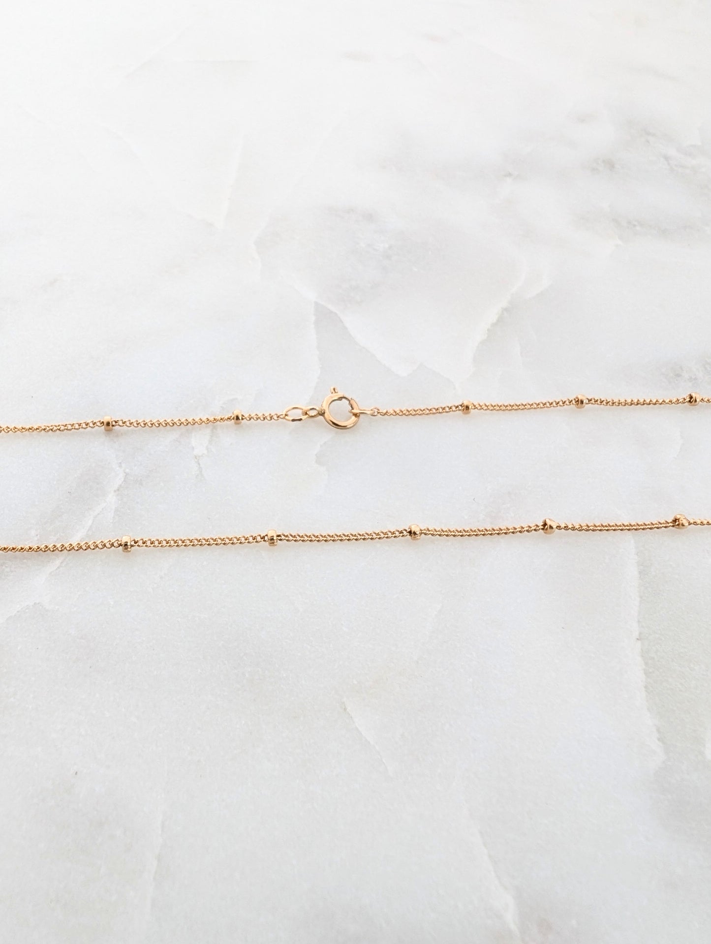 Dainty Layering Necklace, Beaded Chain Necklace, Sterling Silver or 14k Gold Fill