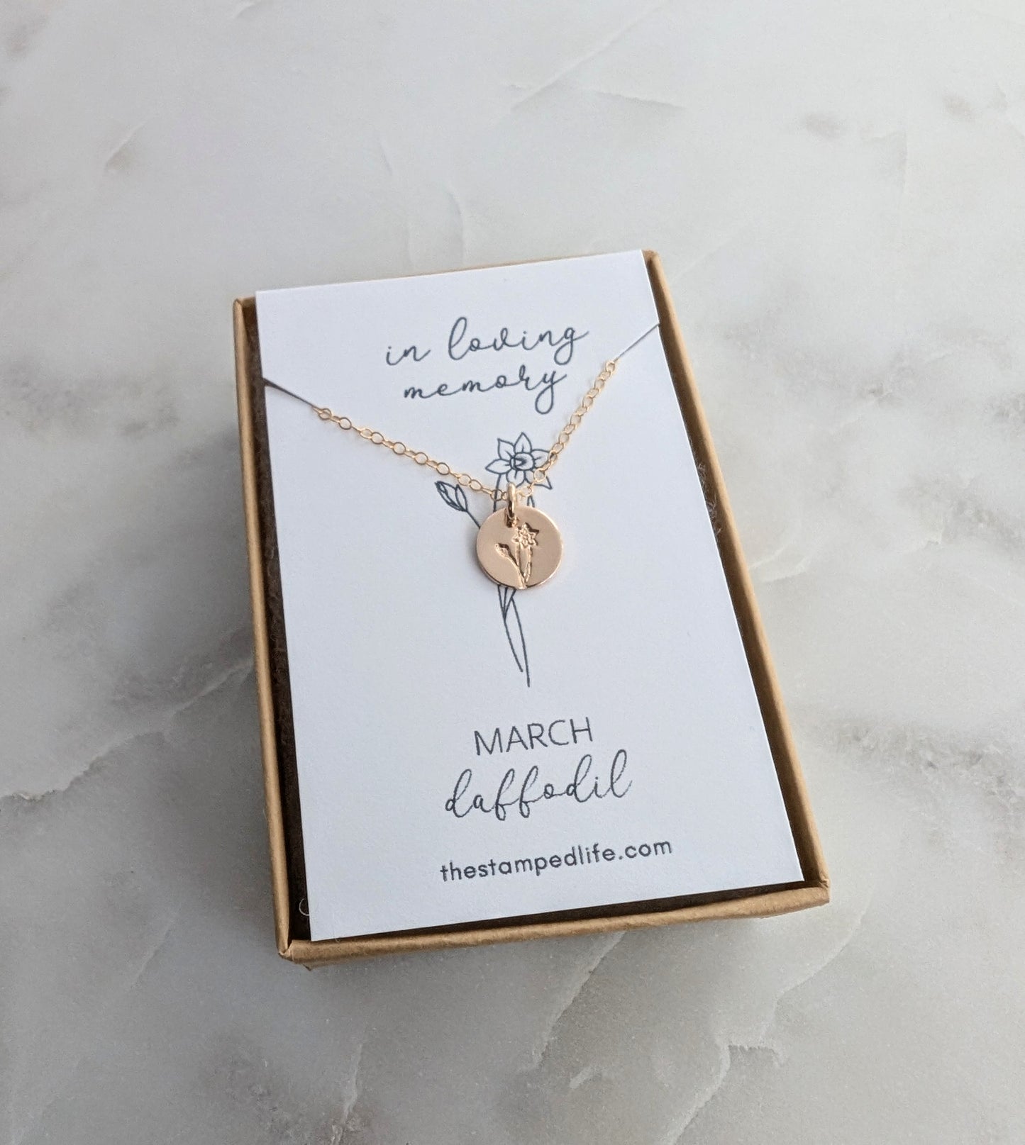Miscarriage Memorial Necklace | Personalized Floral Charm