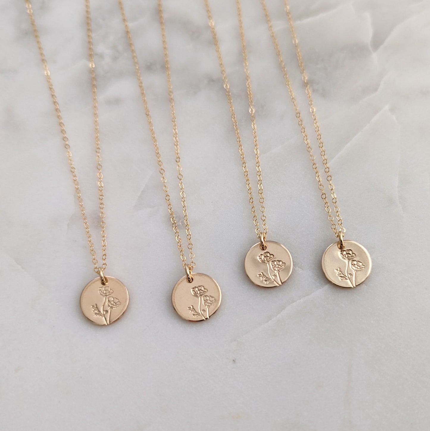 Poppy Flower Necklace | Gold Fill or Sterling Silver