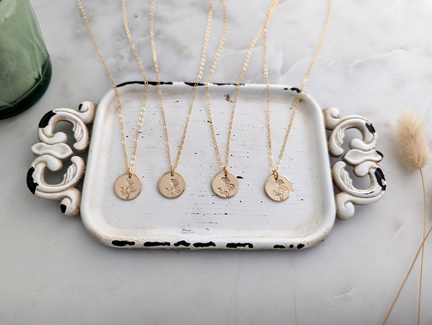 Poppy Flower Necklace | Gold Fill or Sterling Silver