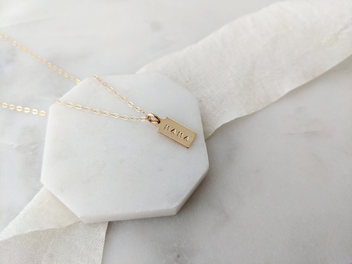 Tiny Mama Charm Necklace | Minimal Personalized Necklace | Gift for Mom