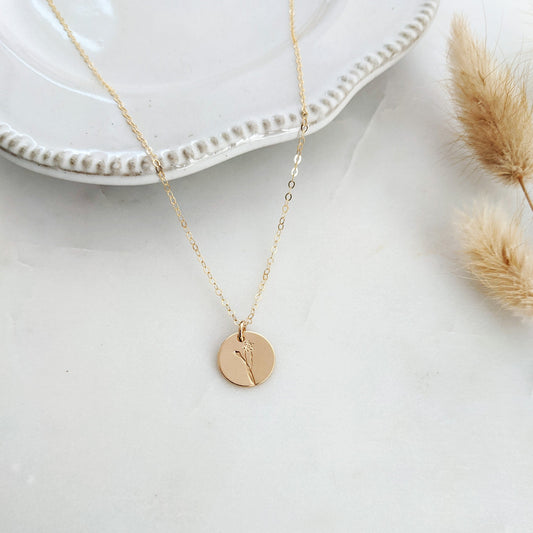 Dainty Gold Floral Necklace | Pick Your Month