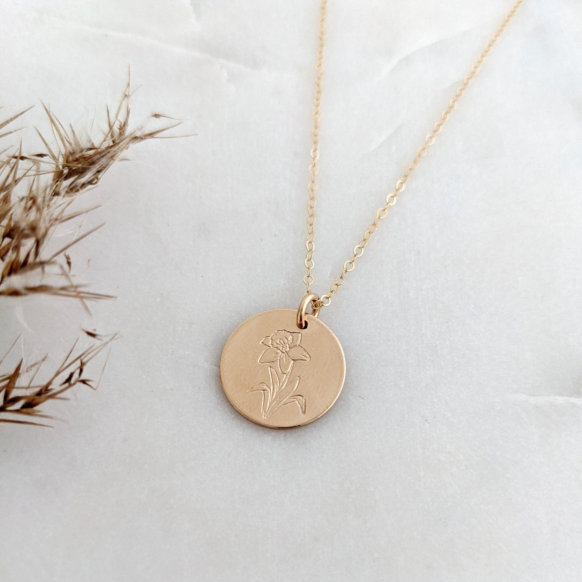 Gold Sterling Silver Cast Birth Flower Necklace By Lisa Angel |  notonthehighstreet.com