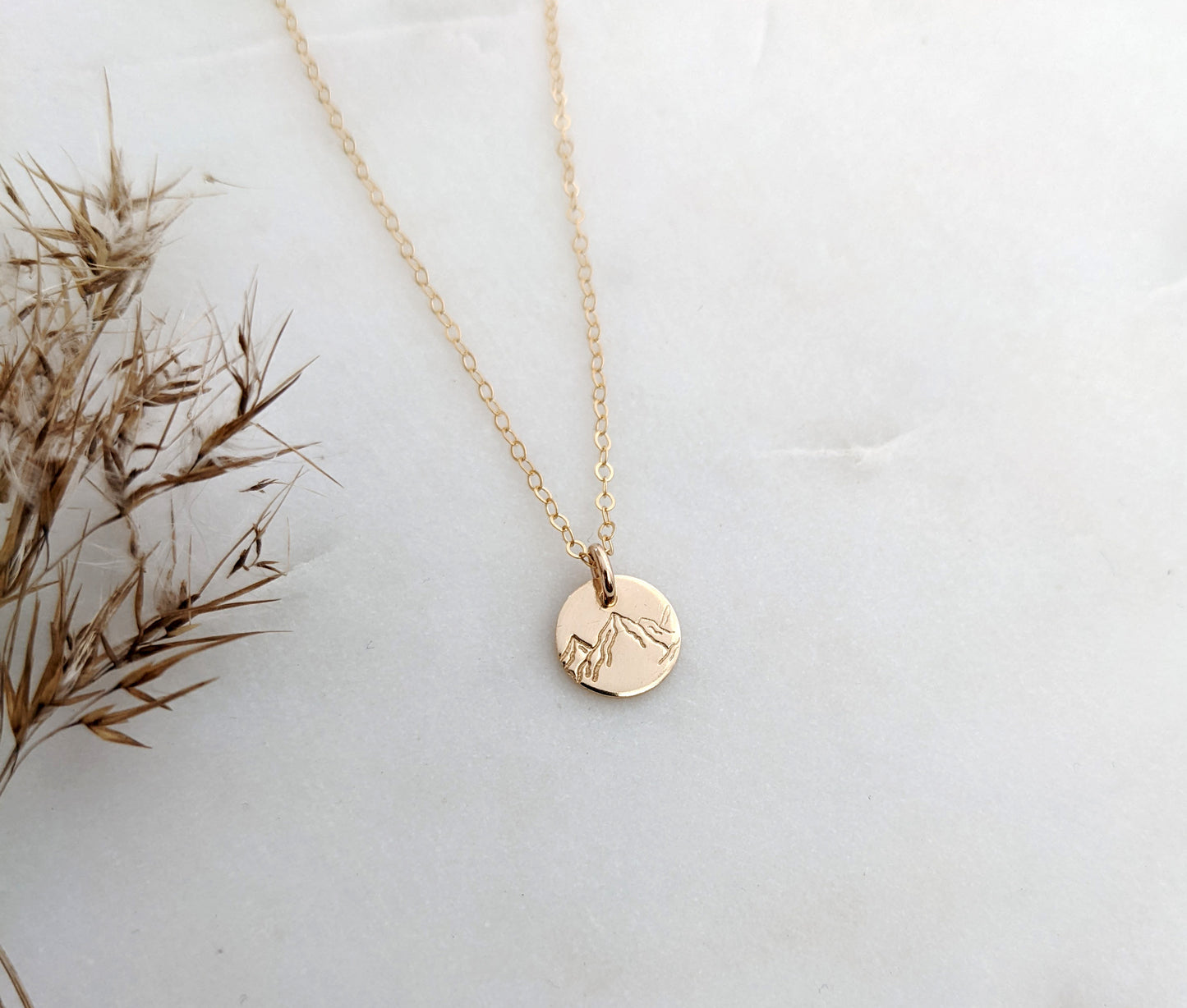 Tiny Mountain Charm Necklace | silver or gold fill