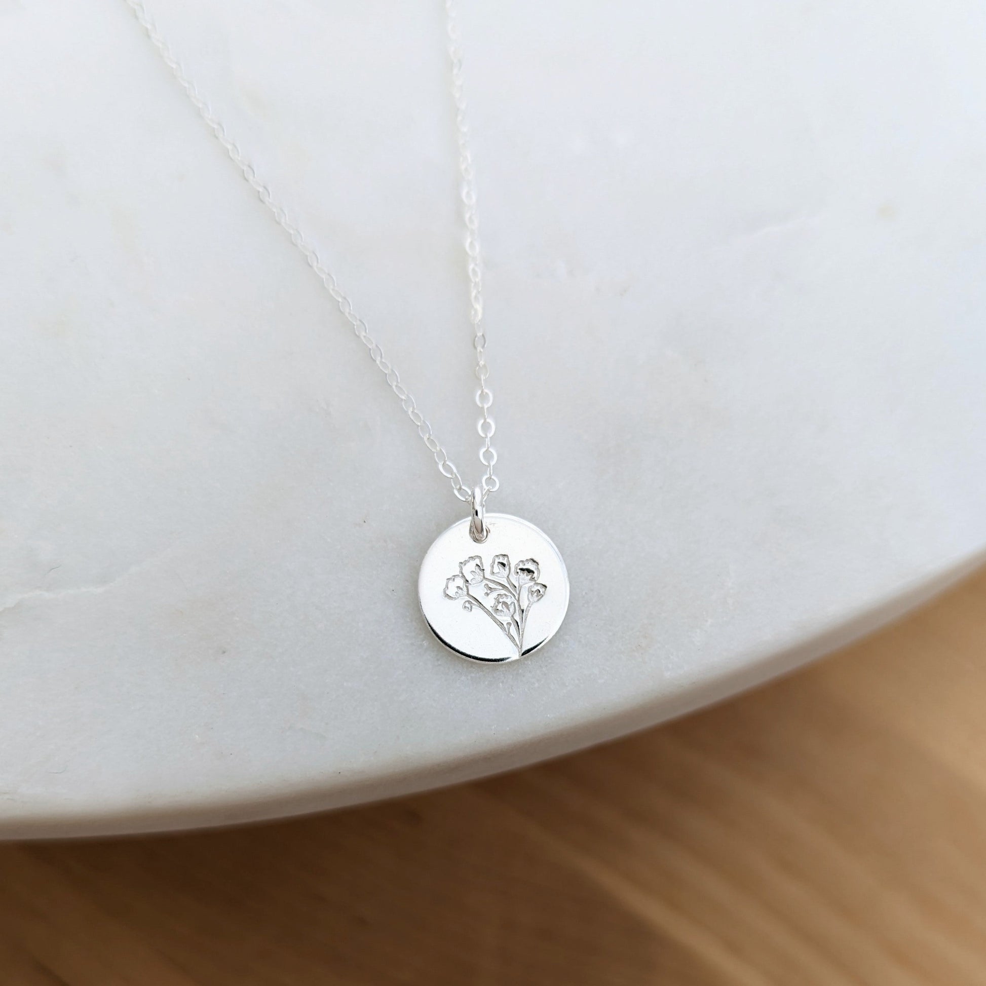 silver babys breath necklace
