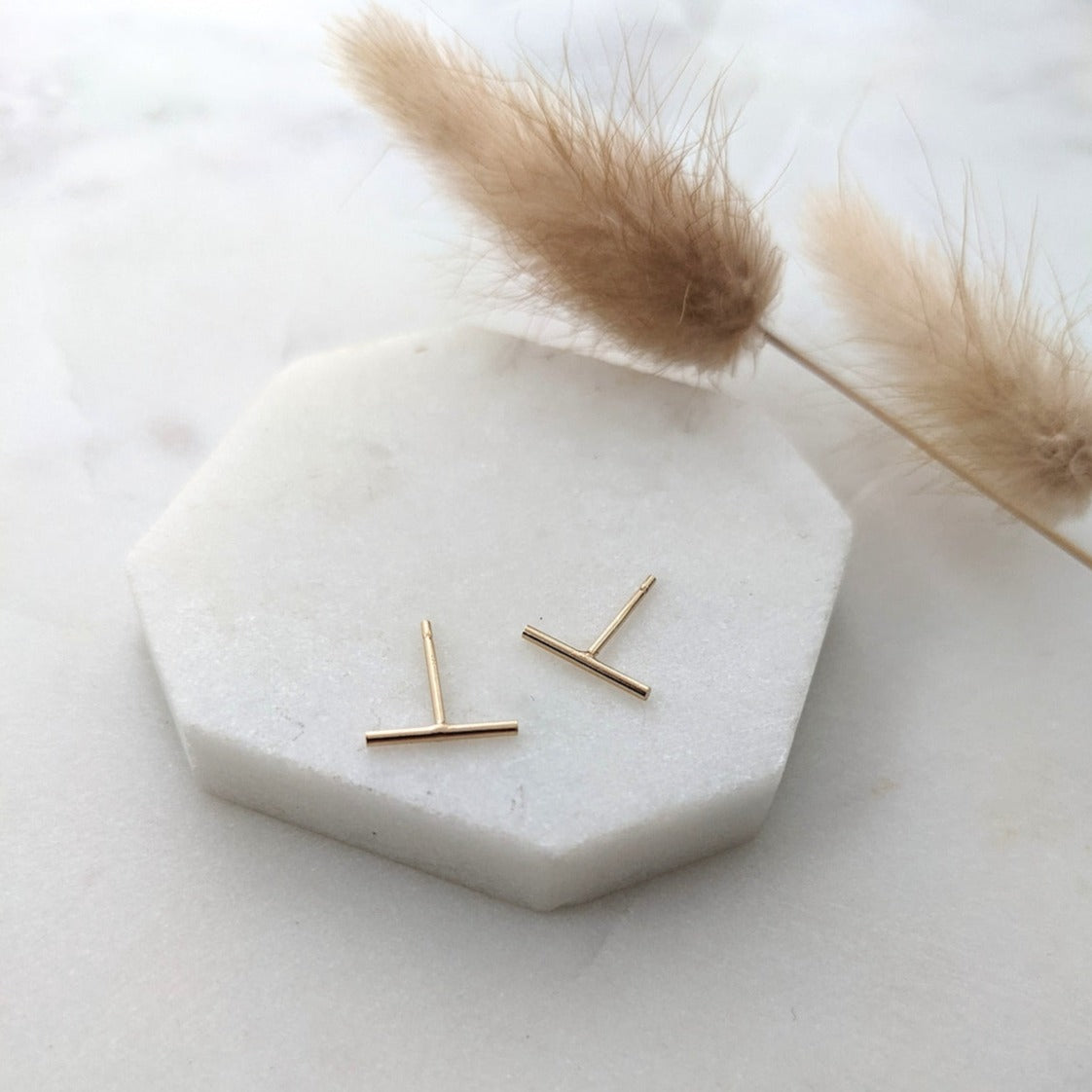 gold bar earrings