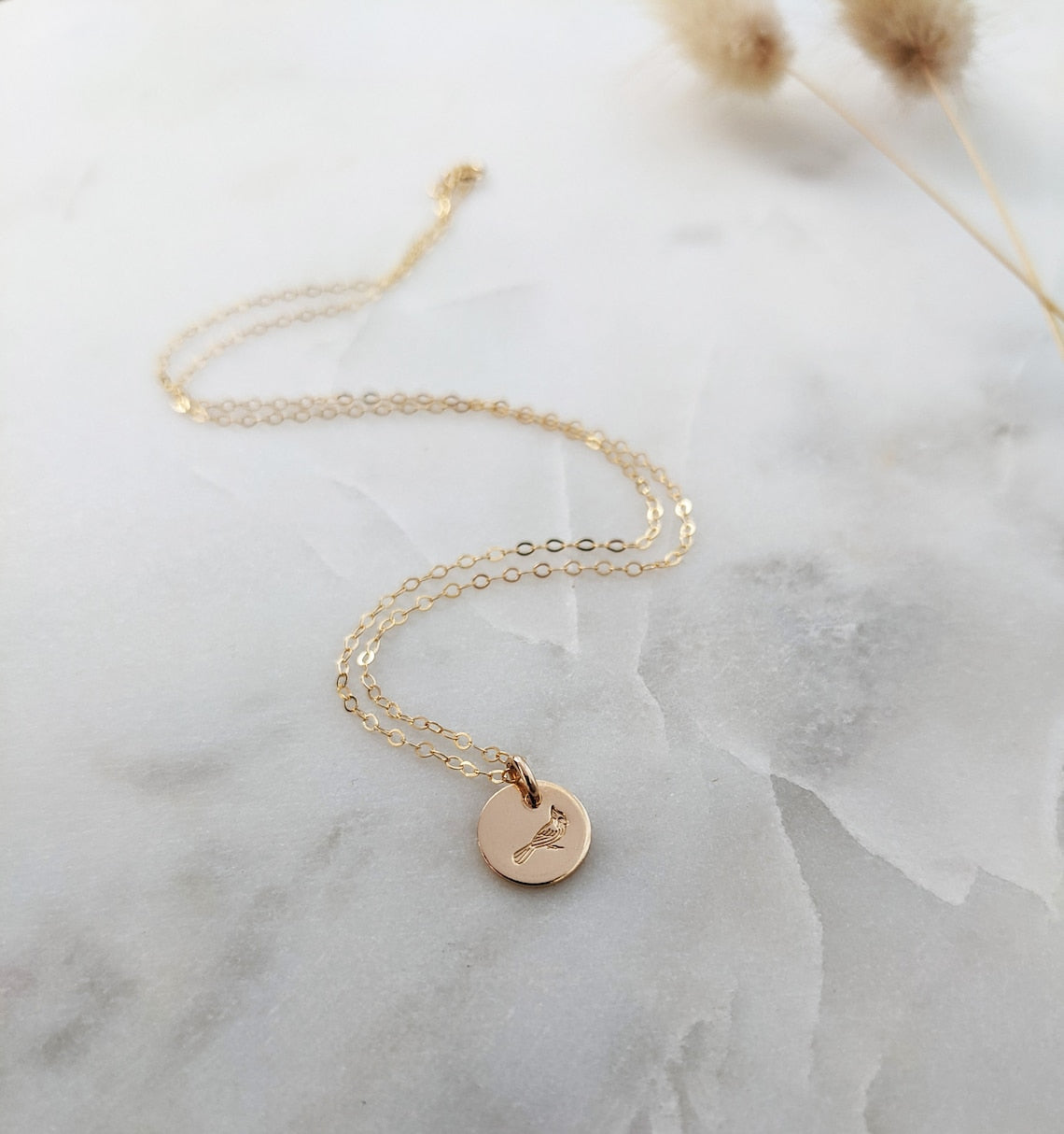 Cardinal Memorial Necklace | Sterling Silver or 14k Gold Fill