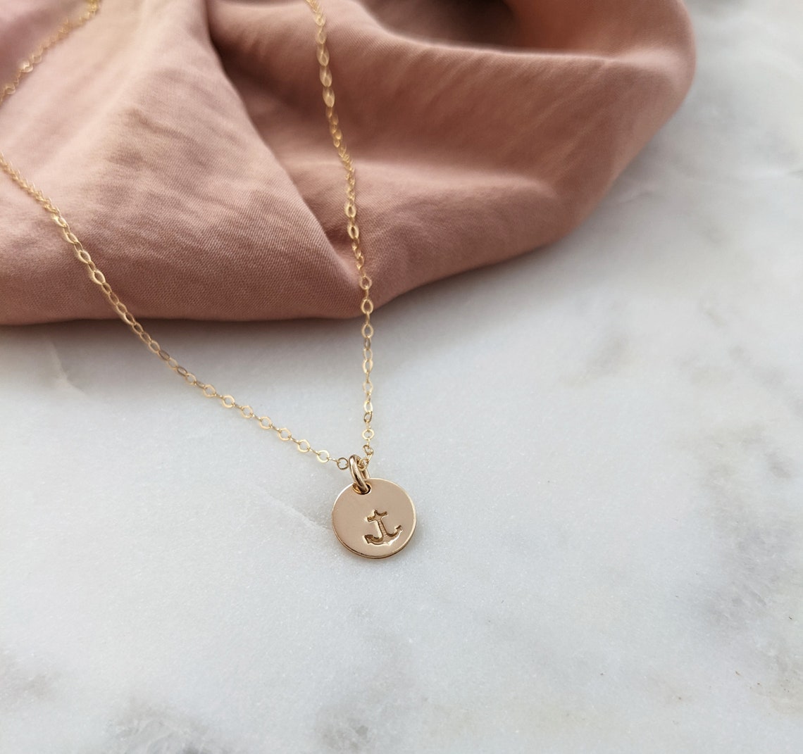 Tiny Anchor Necklace | 14k Gold Fill or Sterling Silver