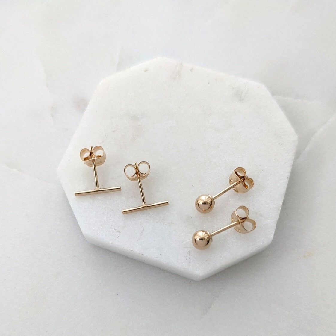 gold stud earrings