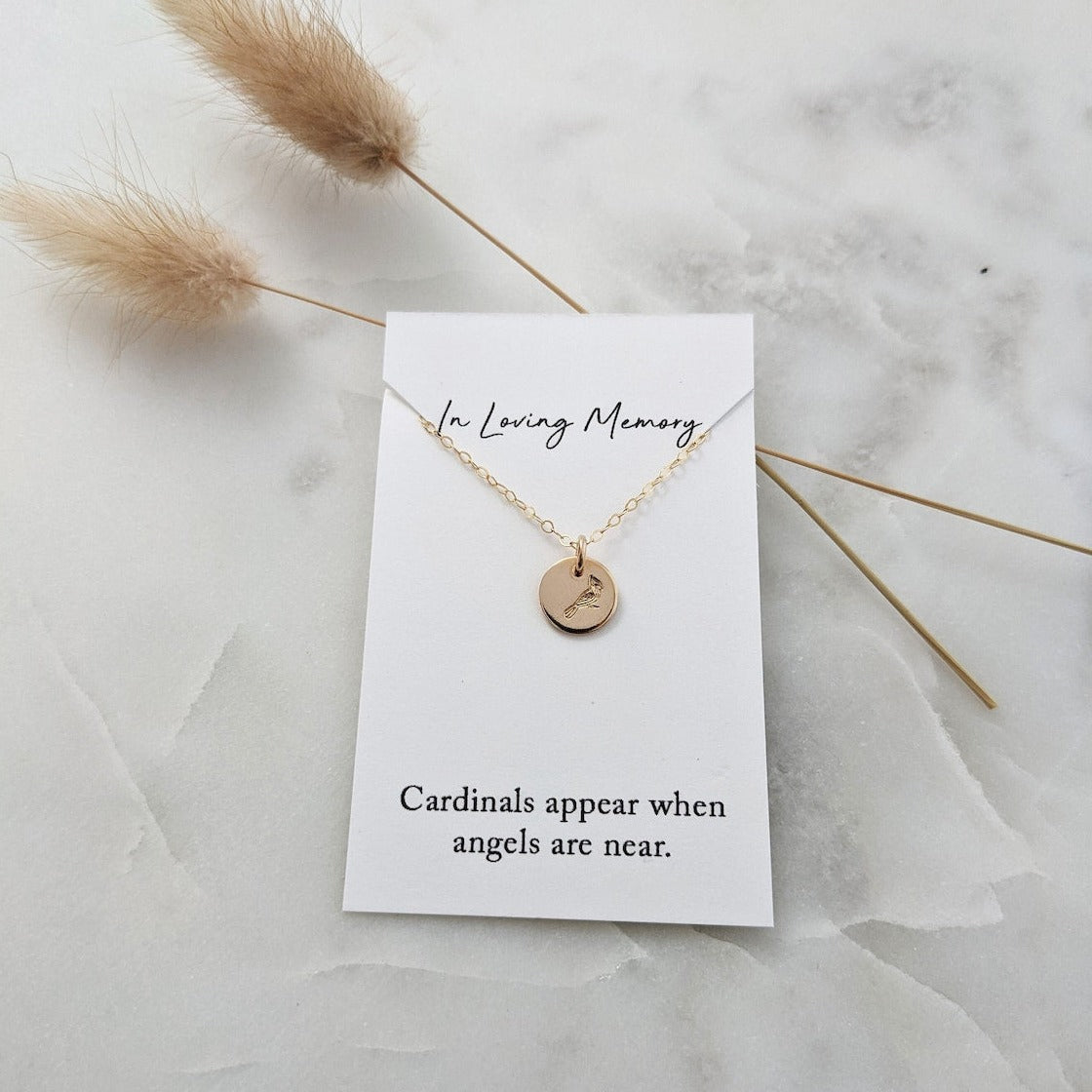 gold or silver cardinal necklace