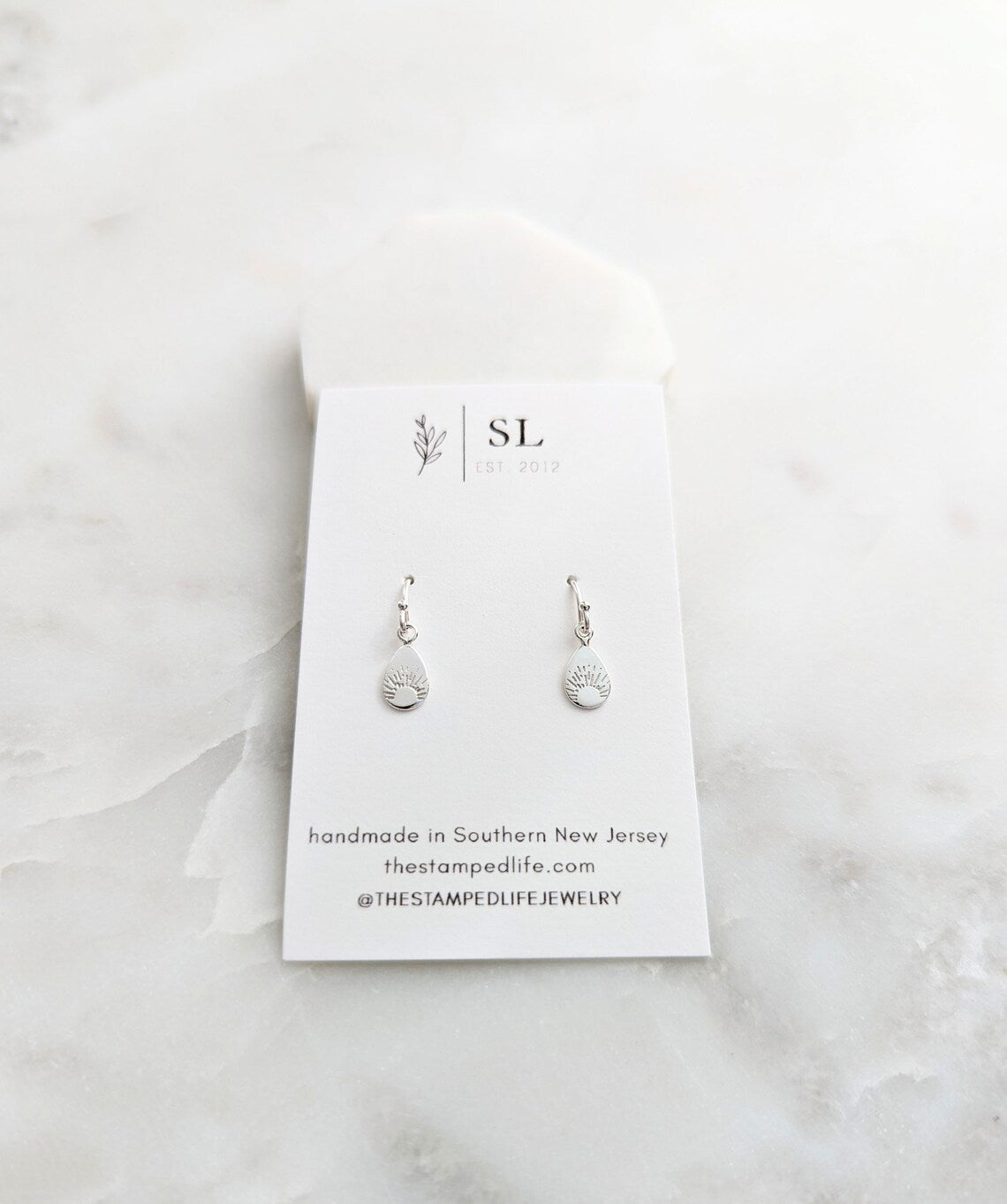Silver Sunburst Earrings | Dainty Silver Earrings