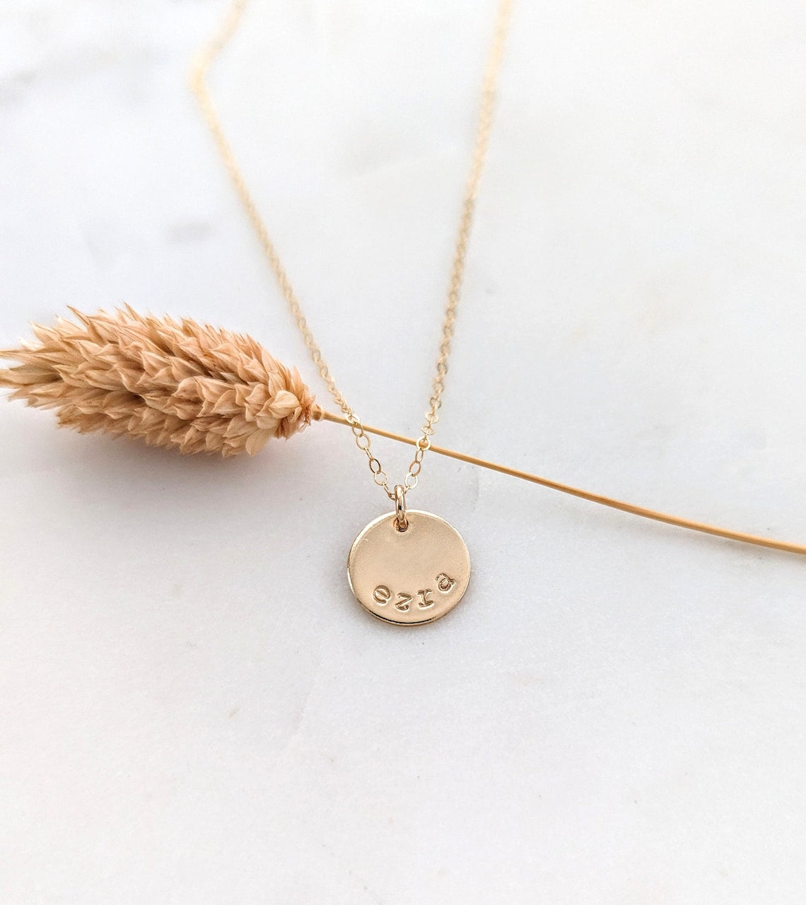 Personalized Gold Disc Name Necklace | 1/2" Gold Filled Charm