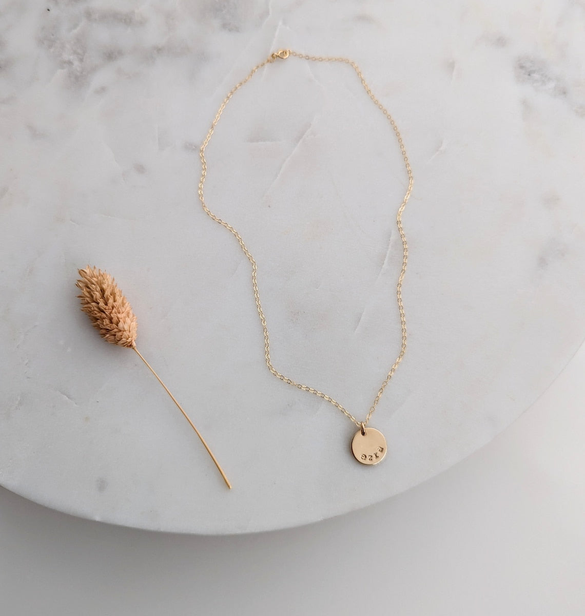 Personalized Gold Disc Name Necklace | 1/2" Gold Filled Charm