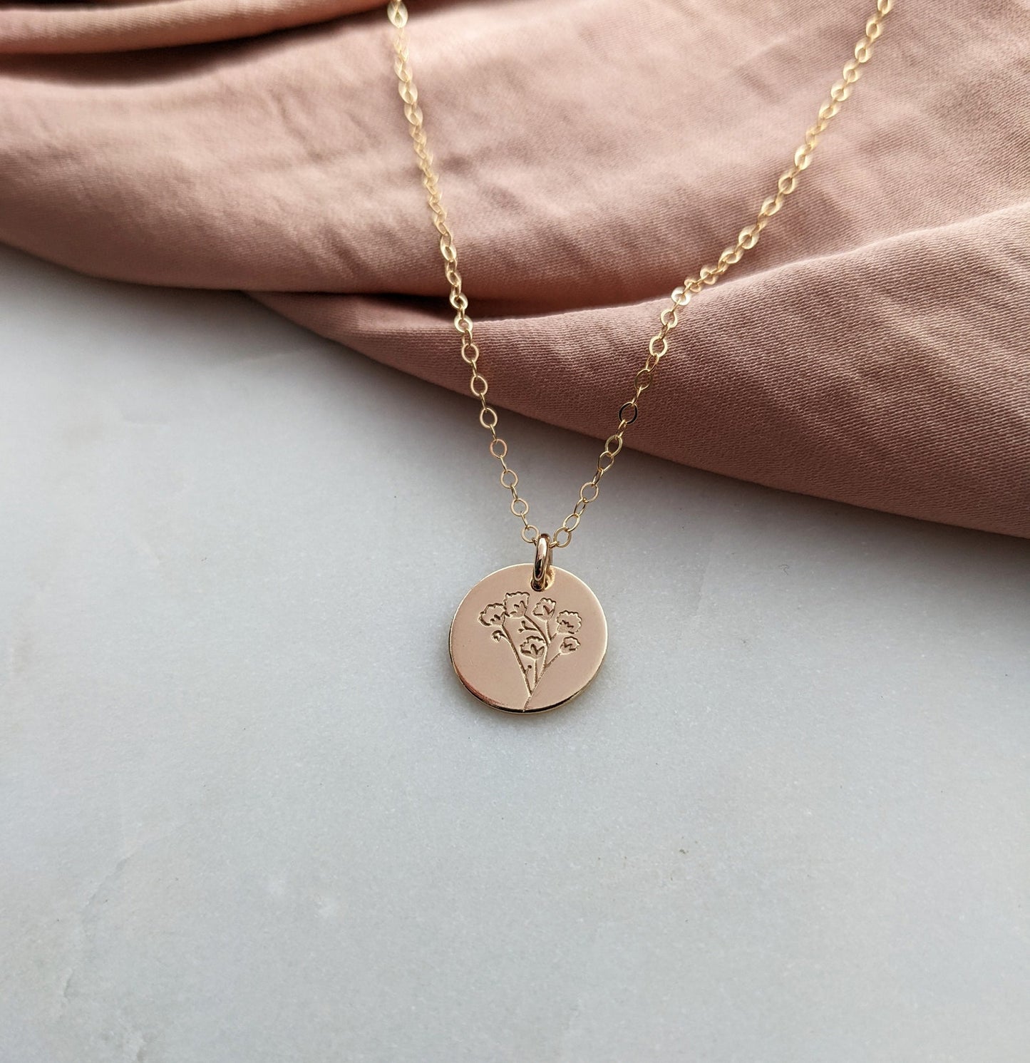 Gold Baby's Breath Necklace | Baby's Breath Flower Gift | Wildflower Necklace