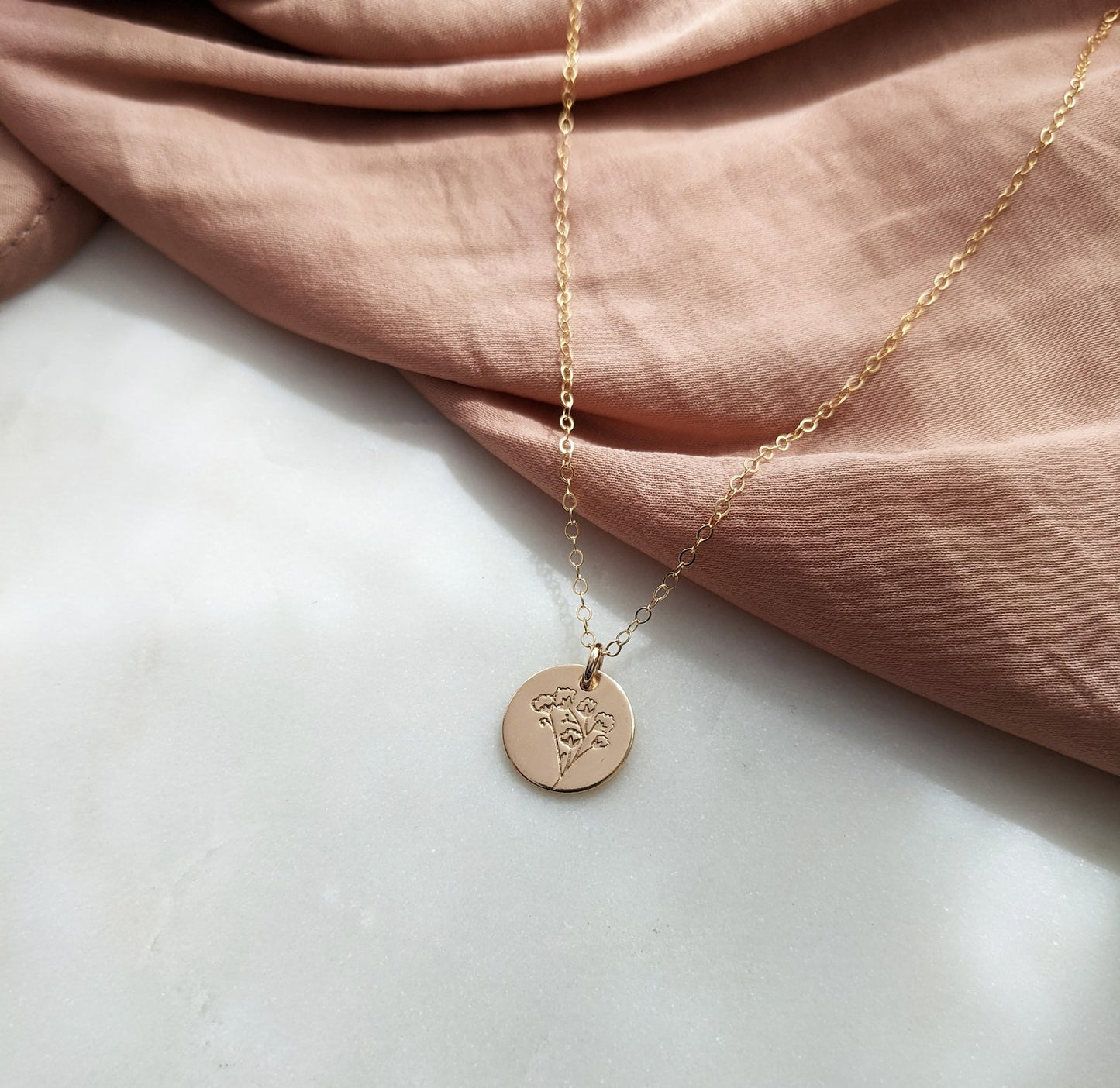 Gold Baby's Breath Necklace | Baby's Breath Flower Gift | Wildflower Necklace