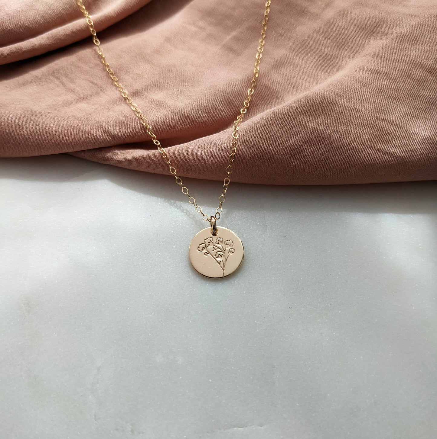 Gold Baby's Breath Necklace | Baby's Breath Flower Gift | Wildflower Necklace