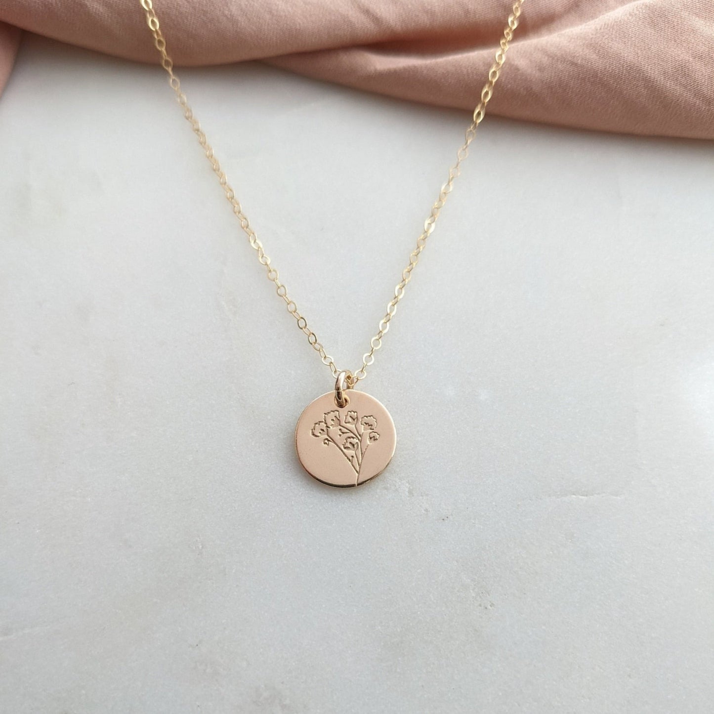 gold babies breath necklace