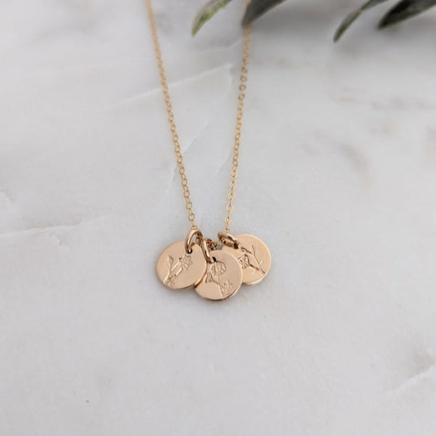 Birth Flower Necklace | Gift for Moms