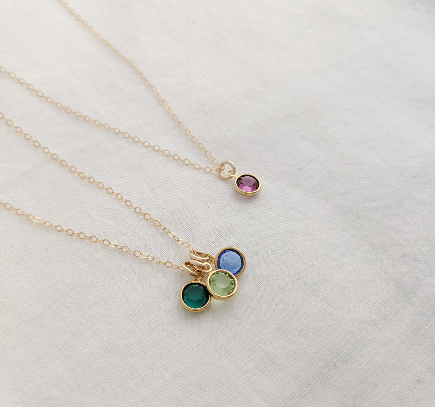 Dainty Birthstone Necklace | Gift for Mom | Birthstone Charm Necklace