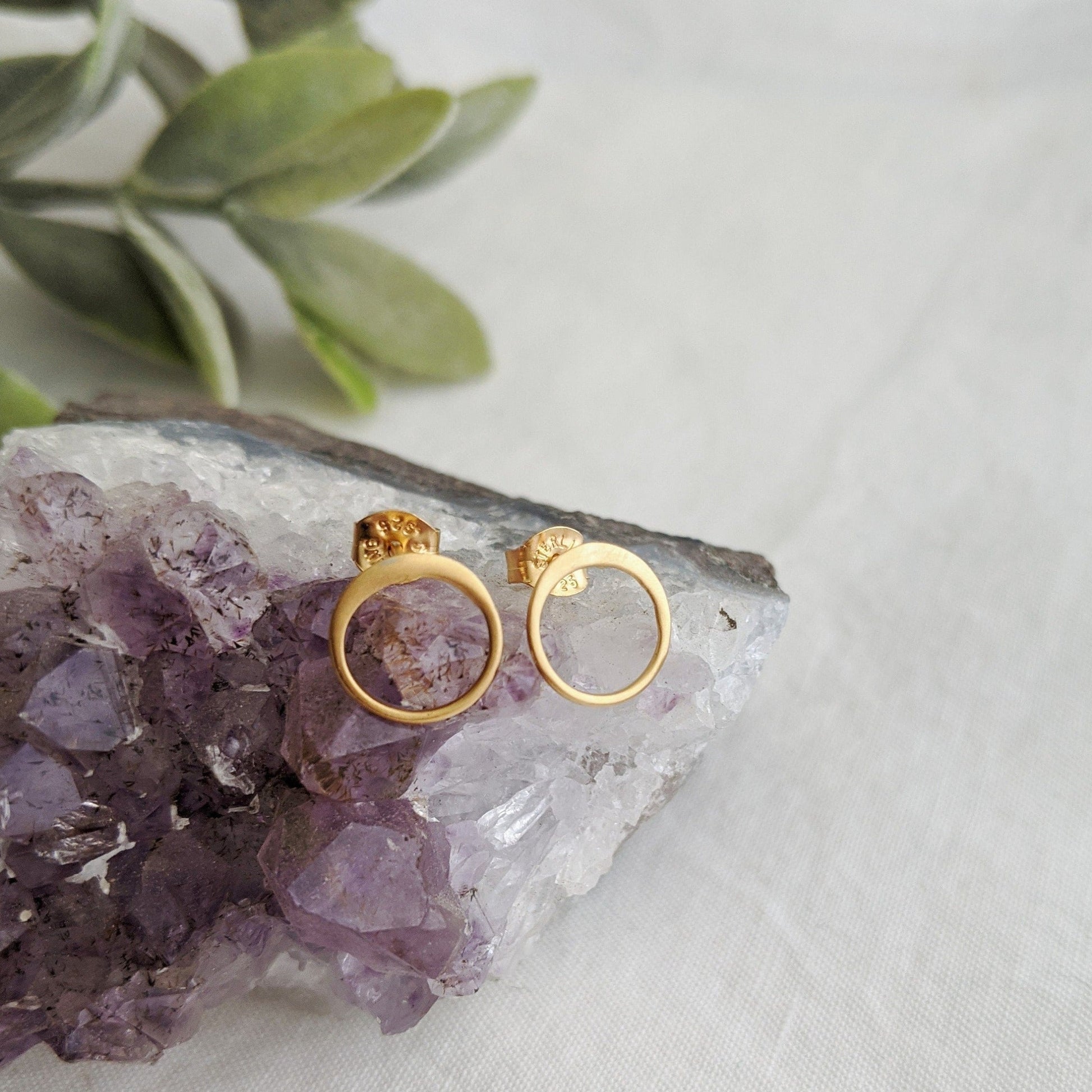 Gold Vermeil circle earrings  