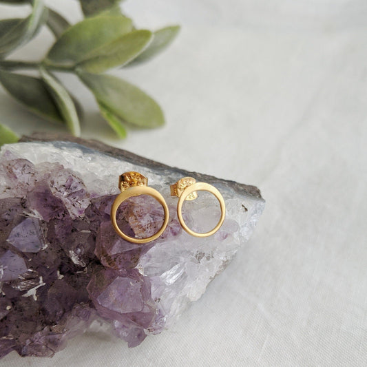 Gold Vermeil circle earrings  