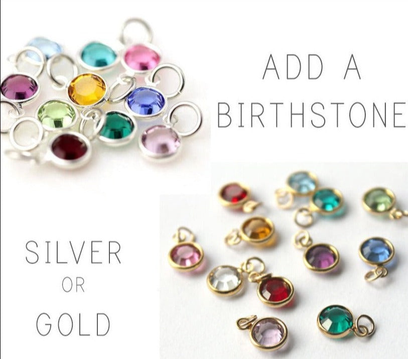gold or silver birthstone crystals
