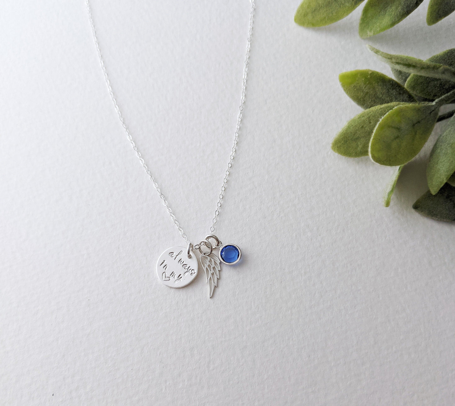 Always in my Heart  Memorial Necklace | Sterling Silver