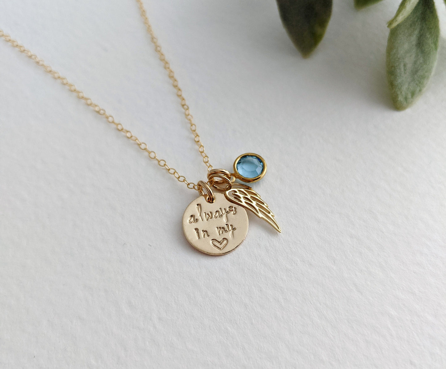Always in my Heart Memorial Necklace | 14k Gold Filled