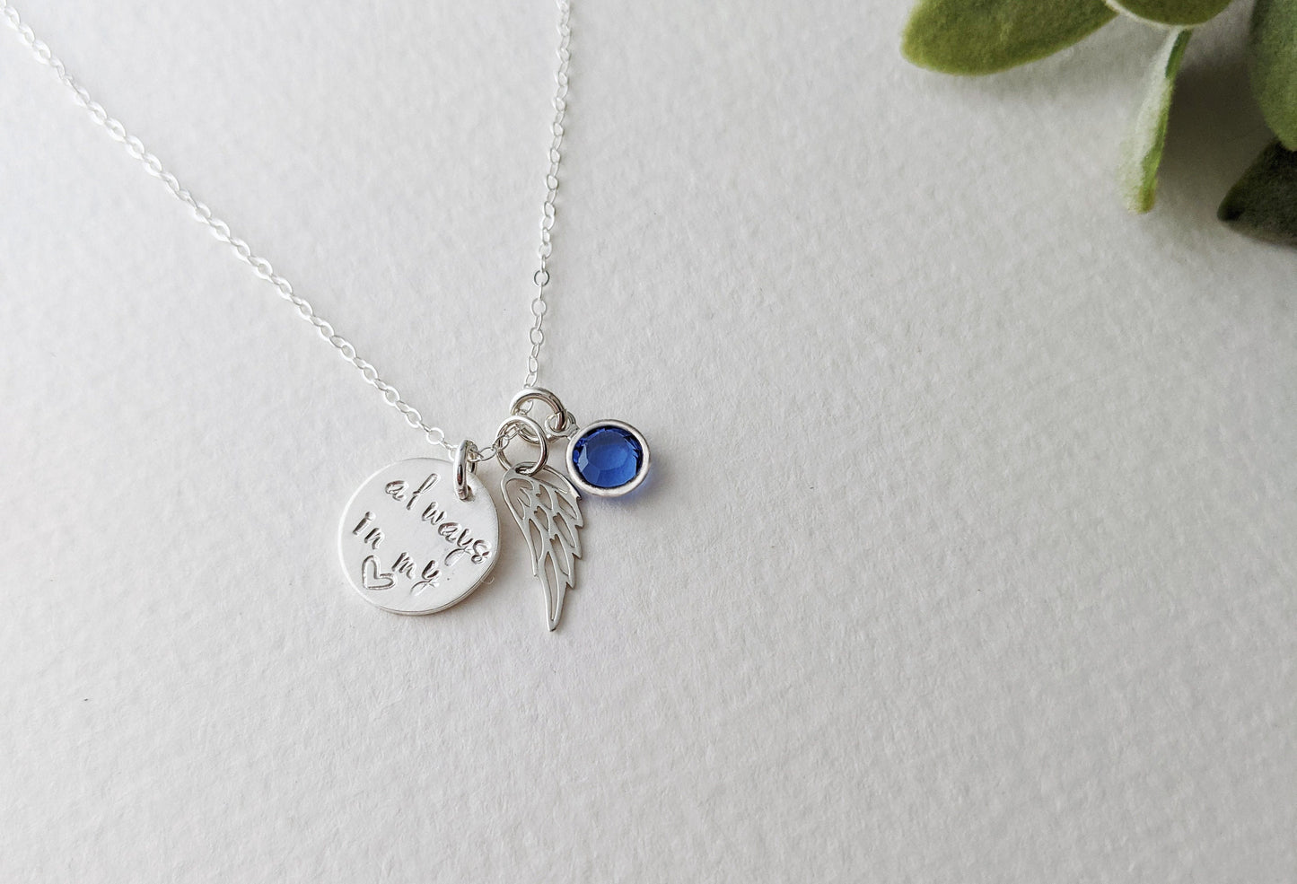 Always in my Heart  Memorial Necklace | Sterling Silver