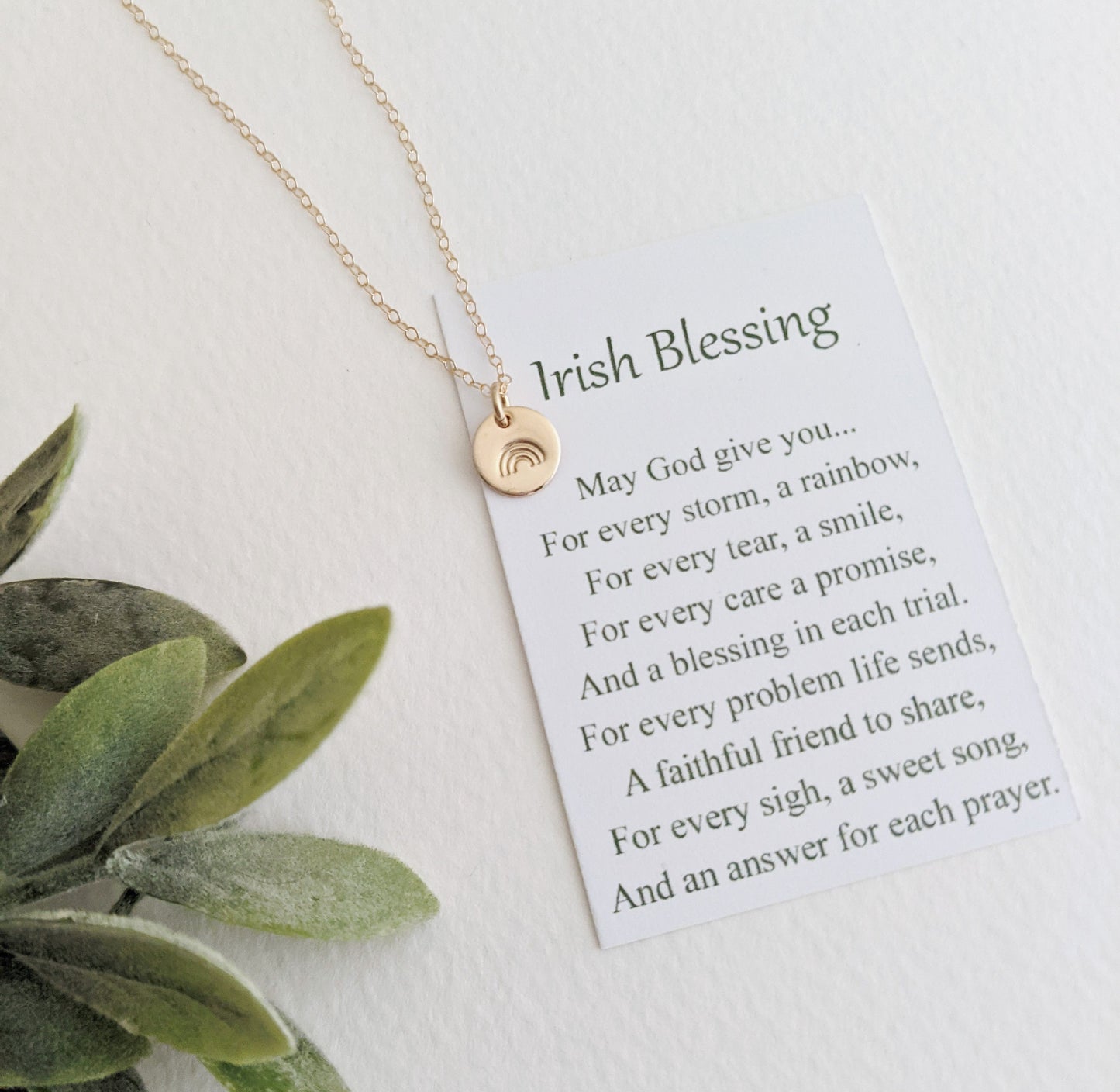 Irish Blessing Necklace | Encouragement Gift | Inspirational Message
