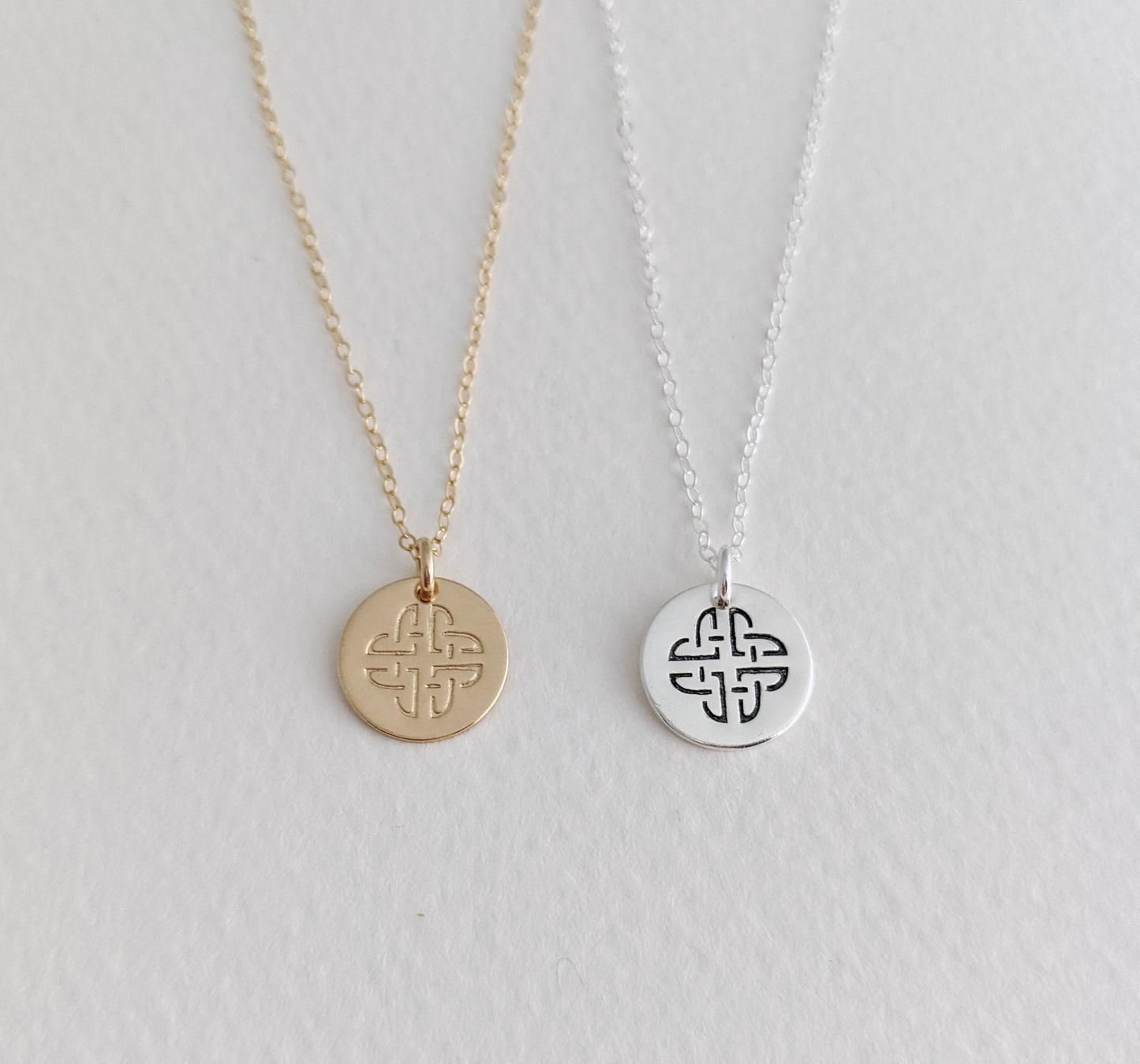 Celtic Knot Necklace | Irish Jewelry | Gold Celtic Knot Charm | Gaelic Necklace