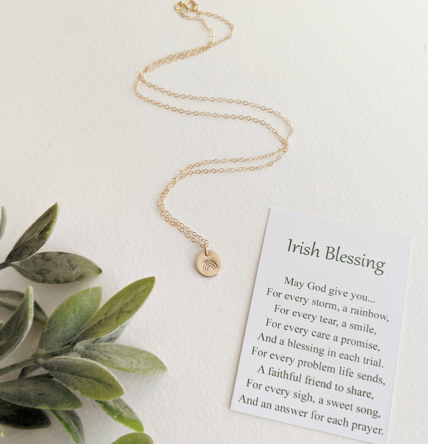 Irish Blessing Necklace | Encouragement Gift | Inspirational Message