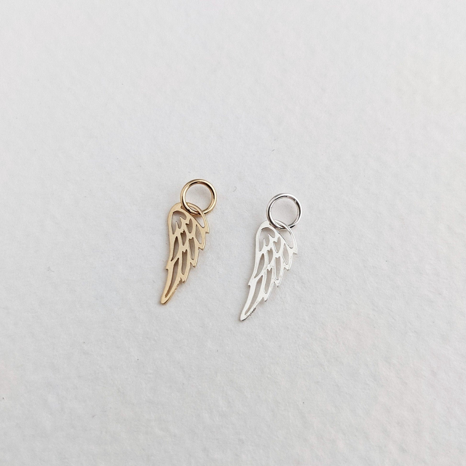 sterling silver or gold filled angel wing charm