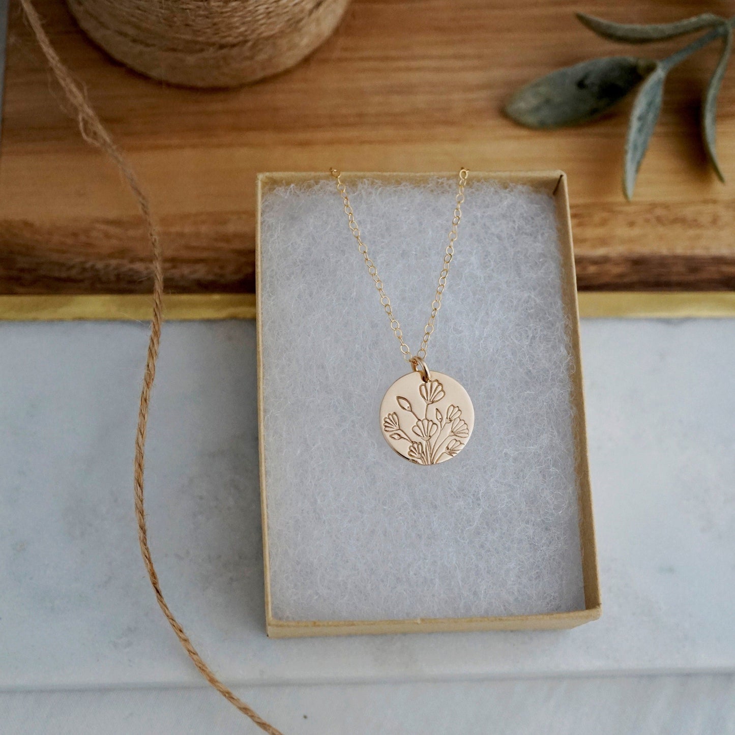 gold wildflower necklace