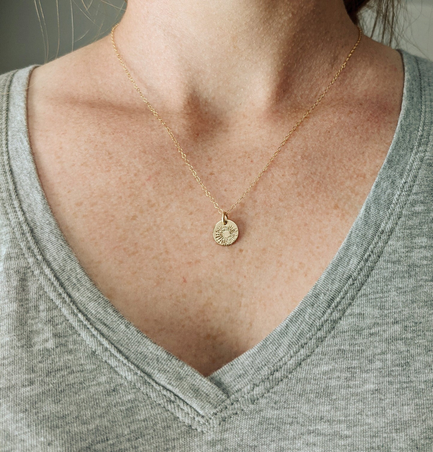 Create Your Own Sunshine Necklace | Gold Sunshine Disc Necklace | Gift Idea