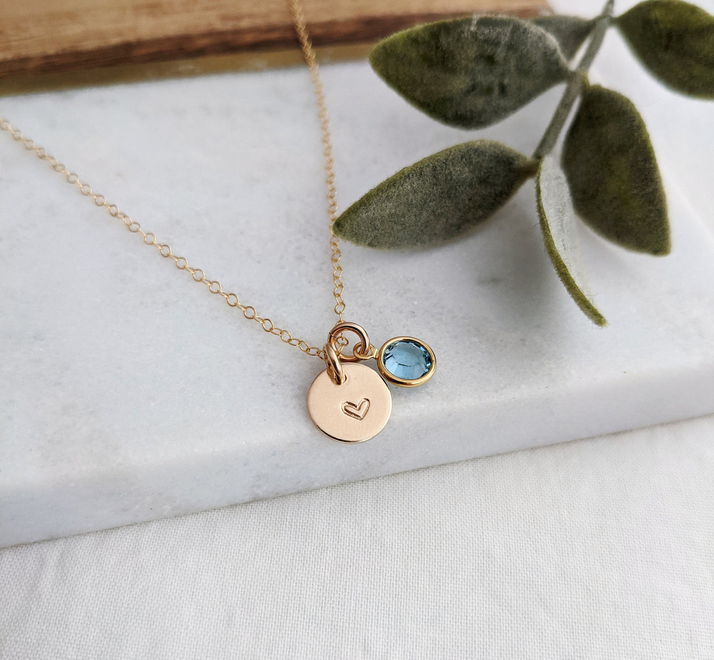Birthstone Charm Necklace, Necklace for Moms, Personalized Charm Necklace, Heart Charm
