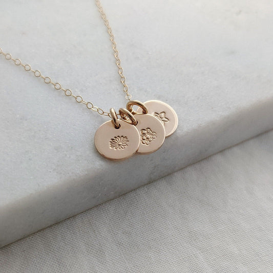 gold flower charm necklace
