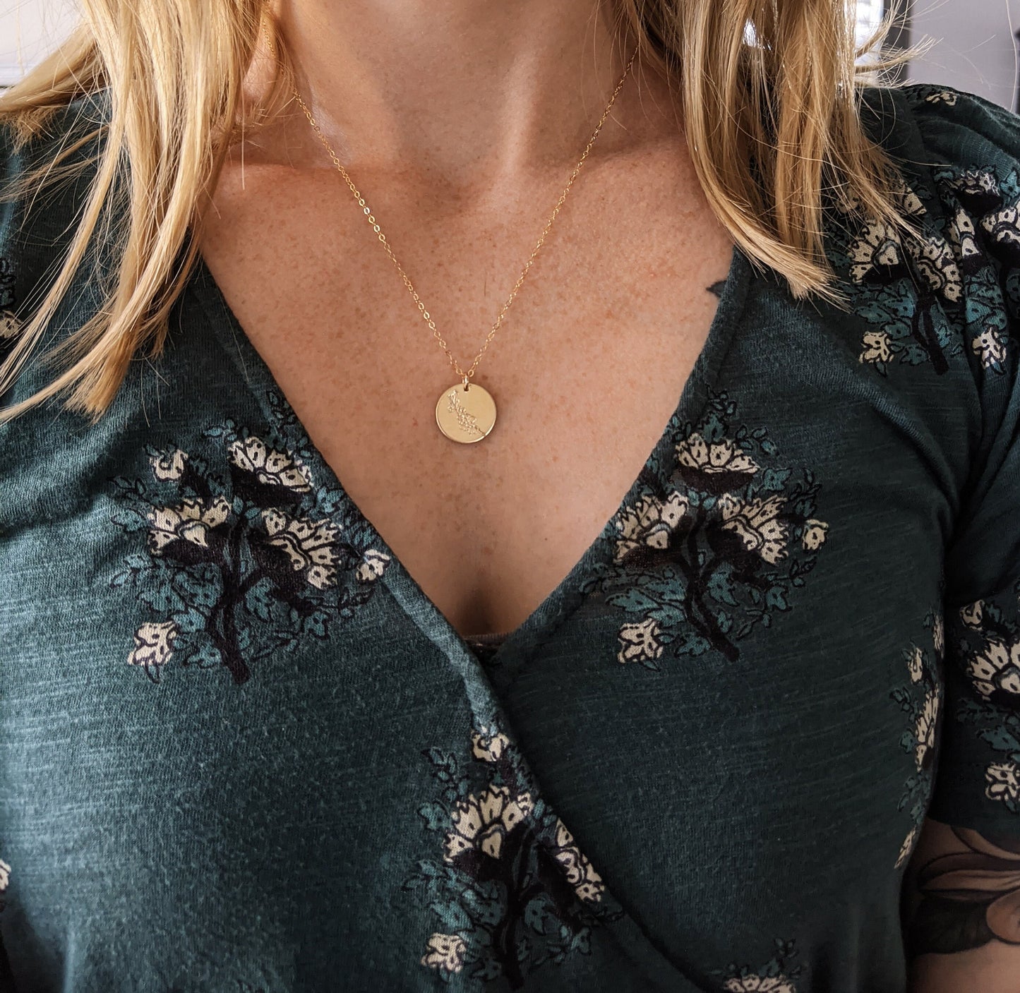 Carnation Necklace | January Birth Flower Necklace | Birth Month Flower Necklace